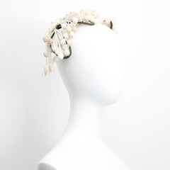 Vintage 1950's Lily of the Valley silk velvet millinery flower hat 1950s hat