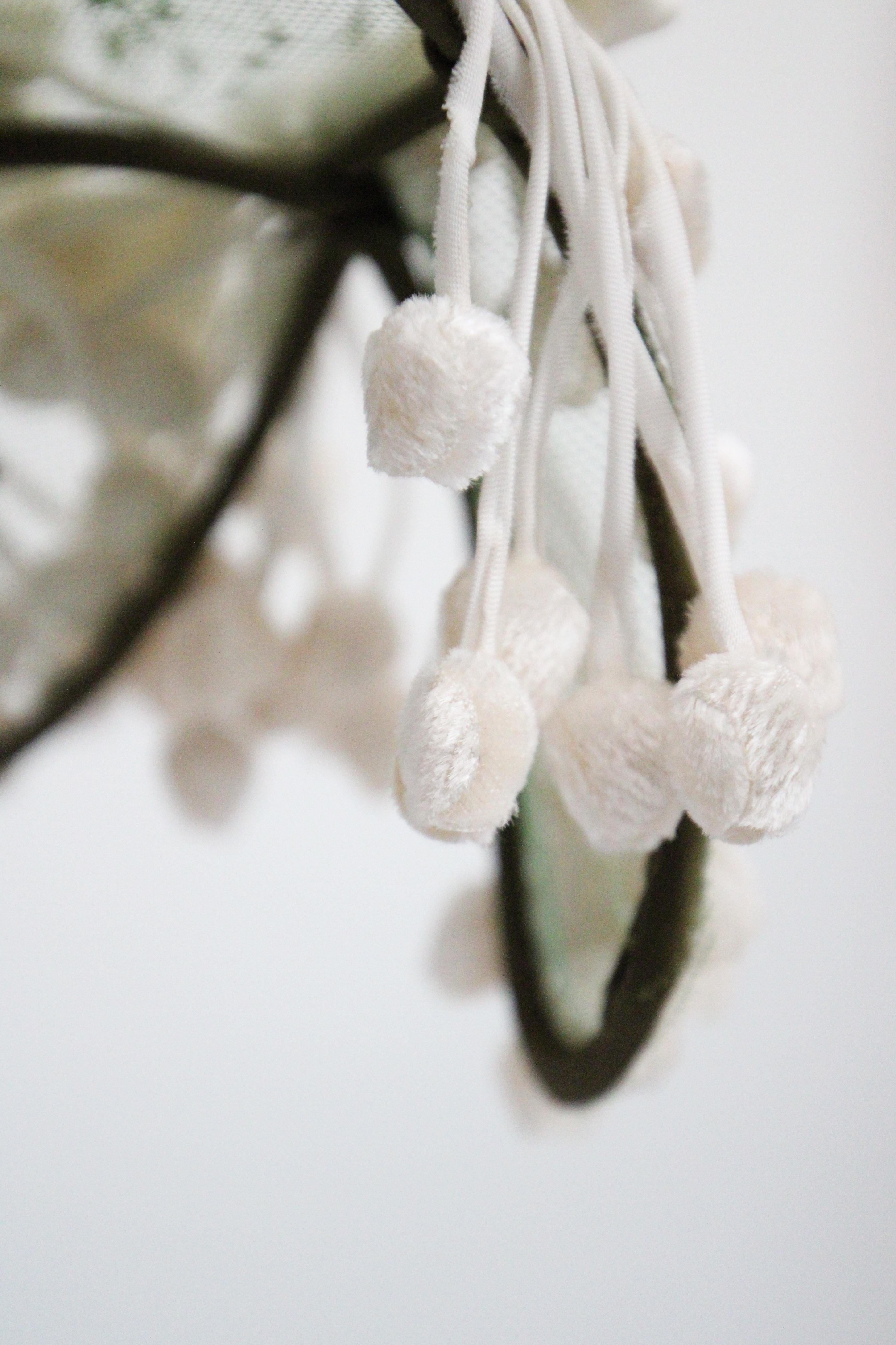 Vintage 1950's Lily of the Valley silk velvet millinery flower hat 1950s hat 3