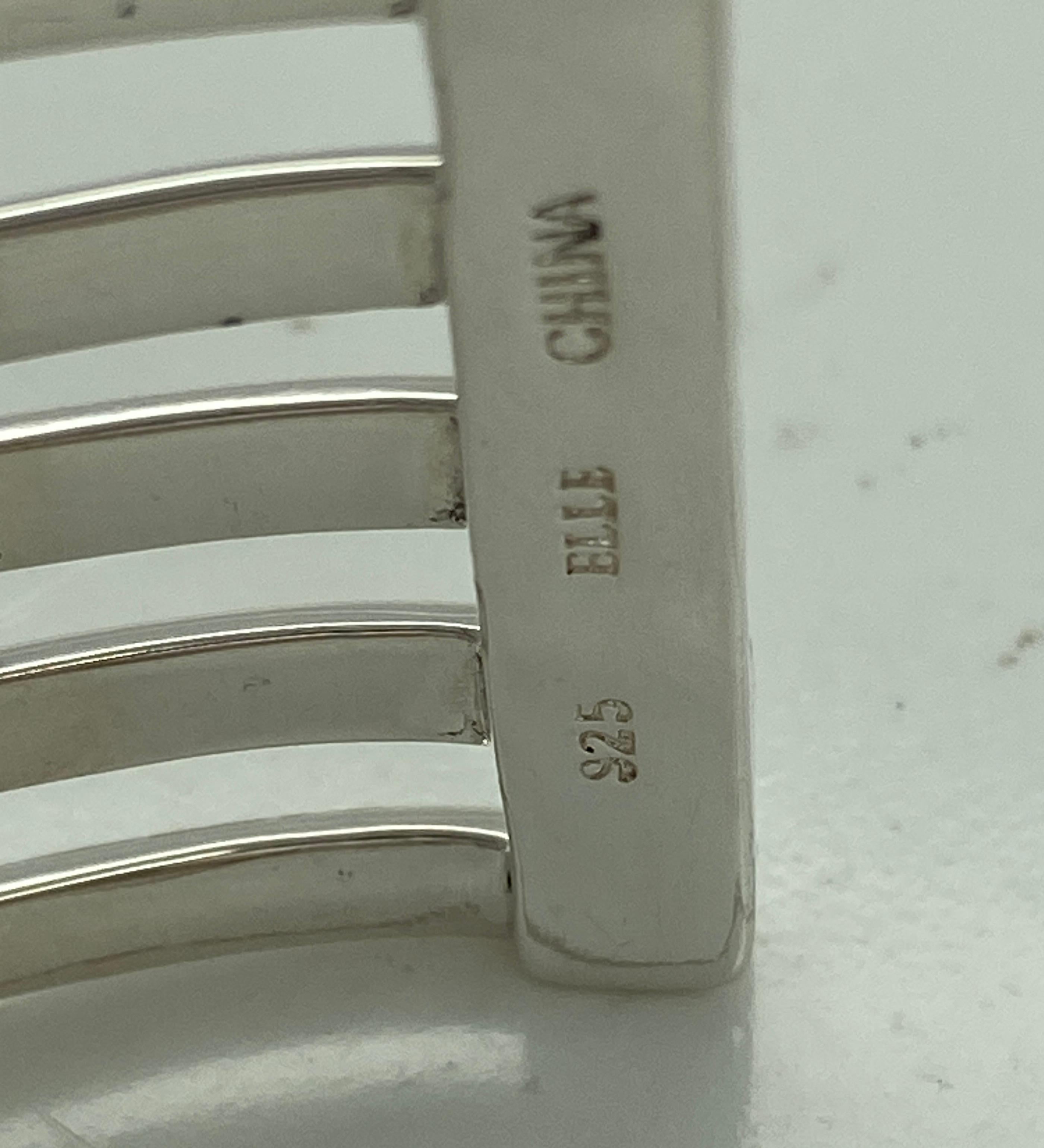 Vintage 1950s M598 Elle Ruby and Sterling Silver Cuff Bracelet For Sale 2
