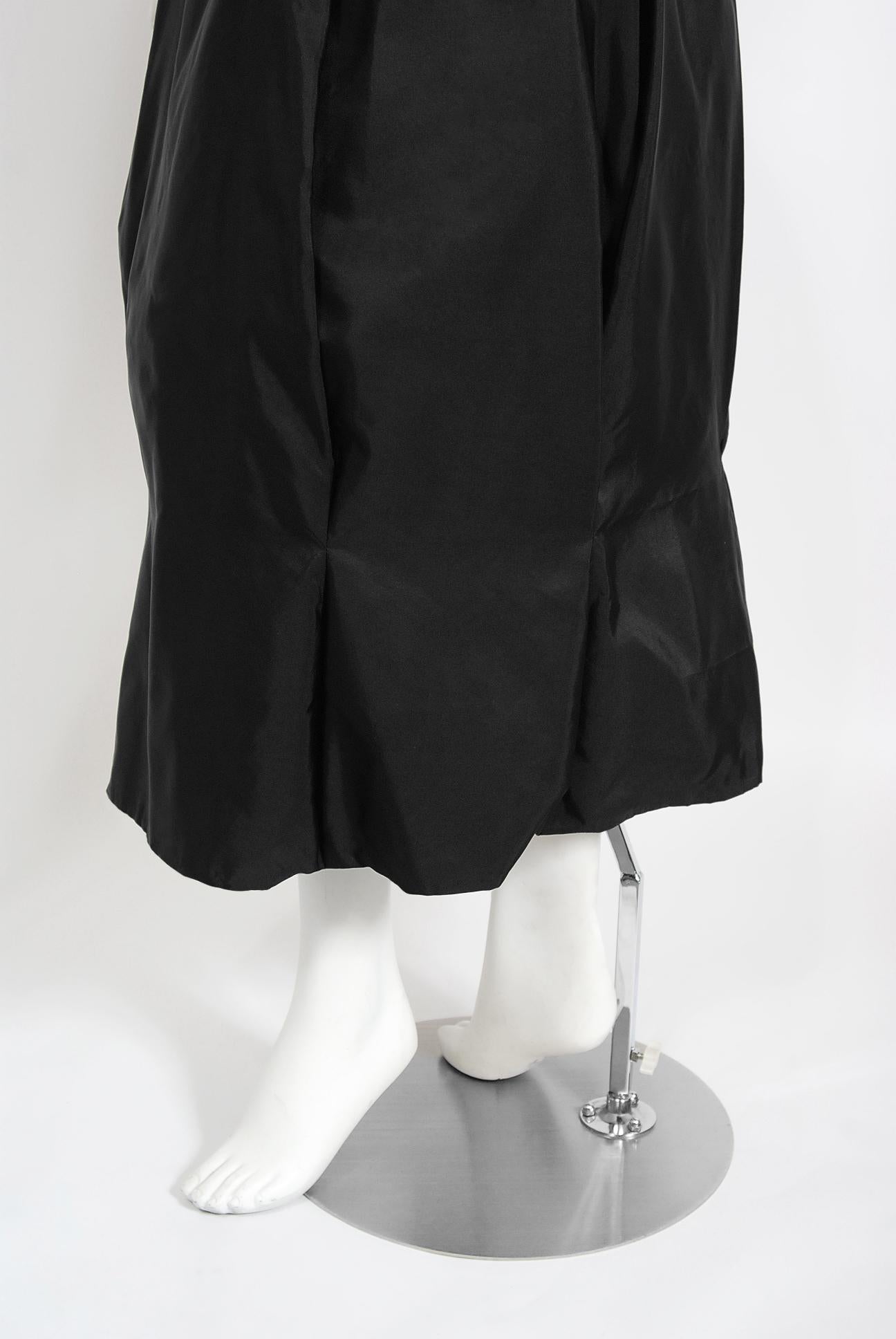 Black Vintage 1950's Madame Grès Haute Couture Sculpted Silk Back-Bow Dress & Jacket  For Sale