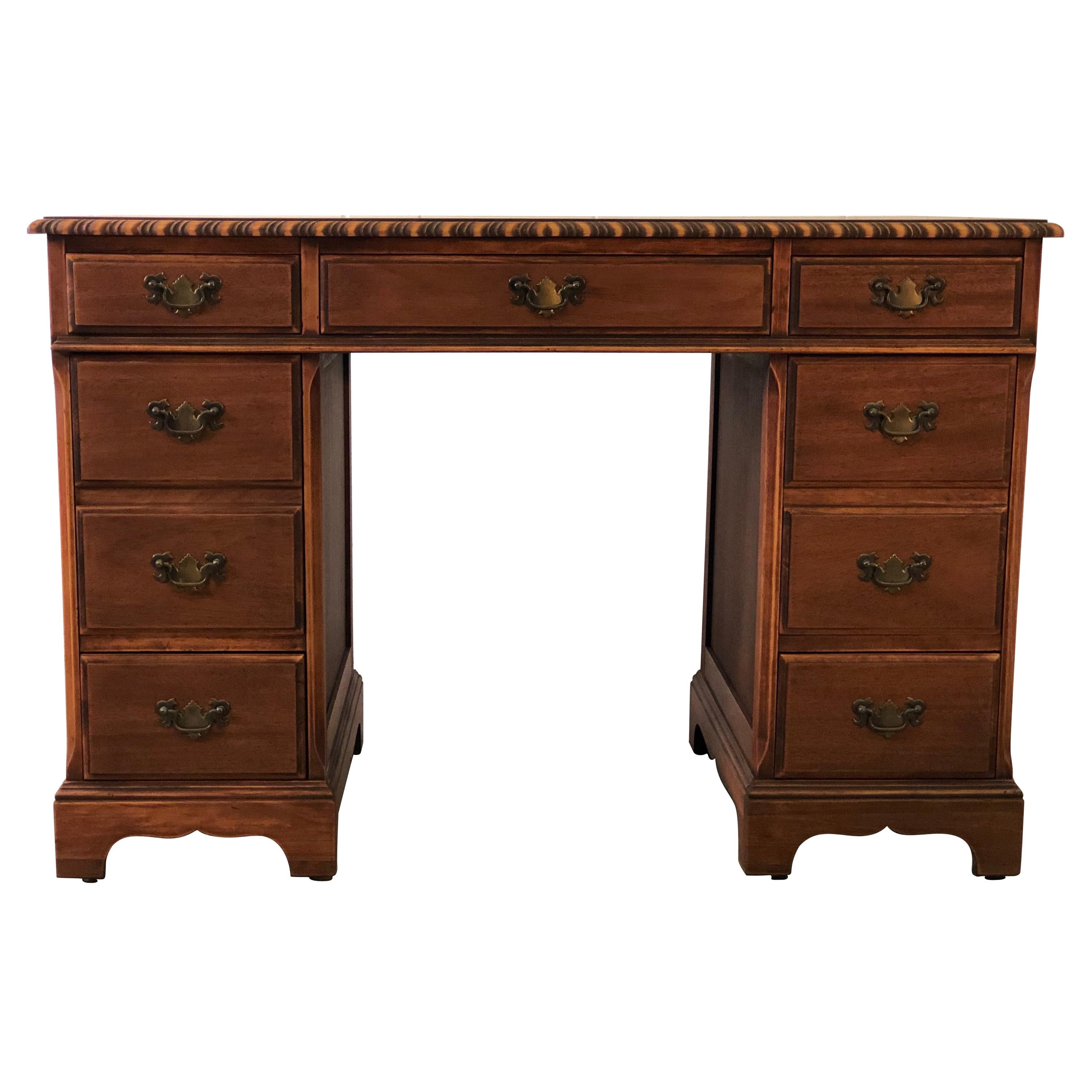 Vintage Viking Oak Executive Desk with Matching Chair by Romweber at