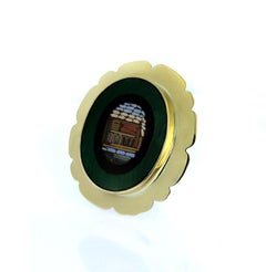Vintage 1950s Malachite and Mosaic Convertible Pendant Brooch in 18ct Gold