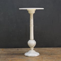 Vintage 1950s Mansion Turned Alabaster Side Table Plant Stand Marble, Italian