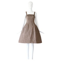 Vintage 1950's Satin Beaded Embroidered Frank Usher Hoop Dress UK 8 US 4
