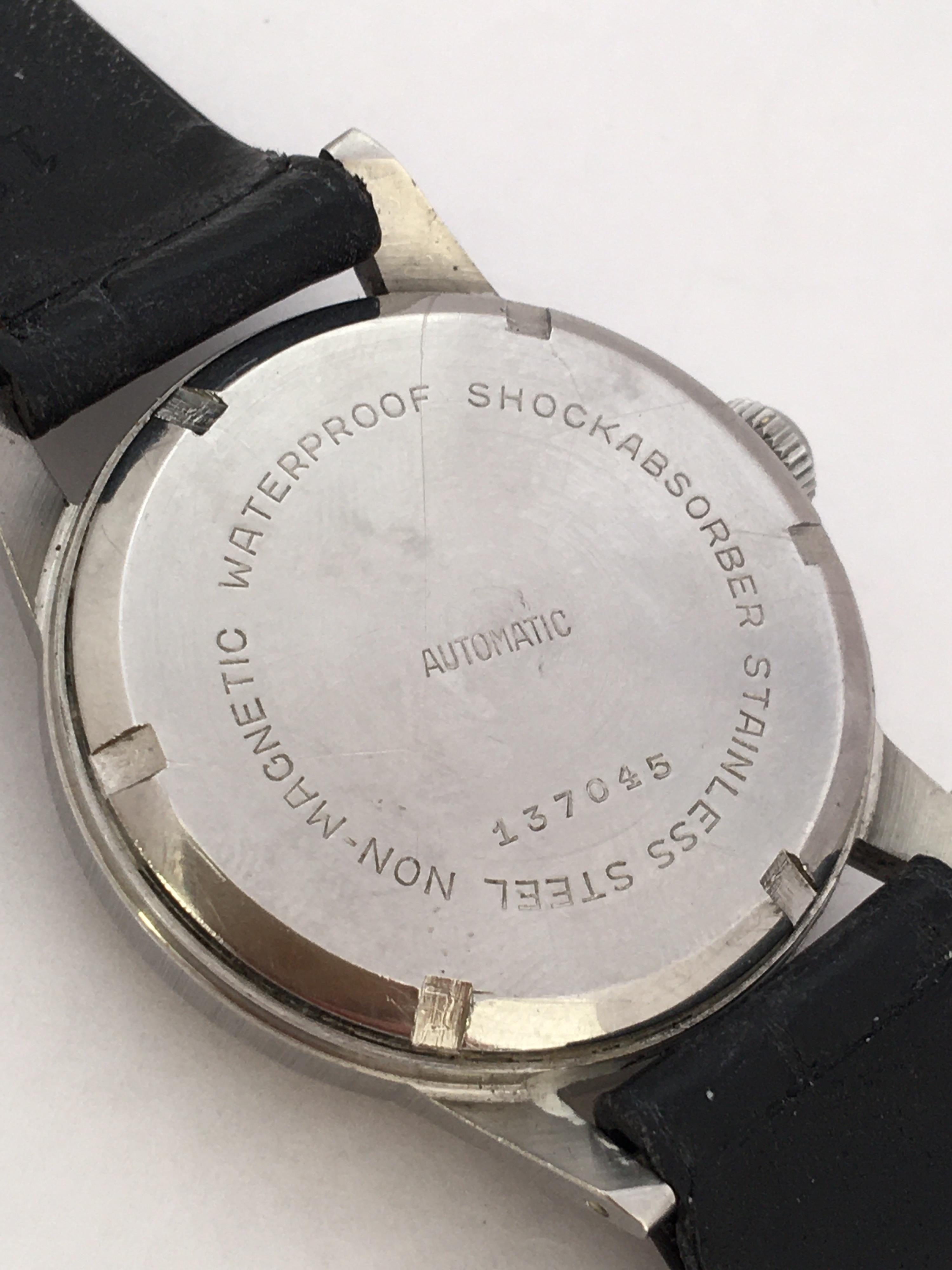 Vintage 1950s Mappin & Webb Stainless Steel Automatic with Sweep Seconds Watch In Good Condition For Sale In Carlisle, GB