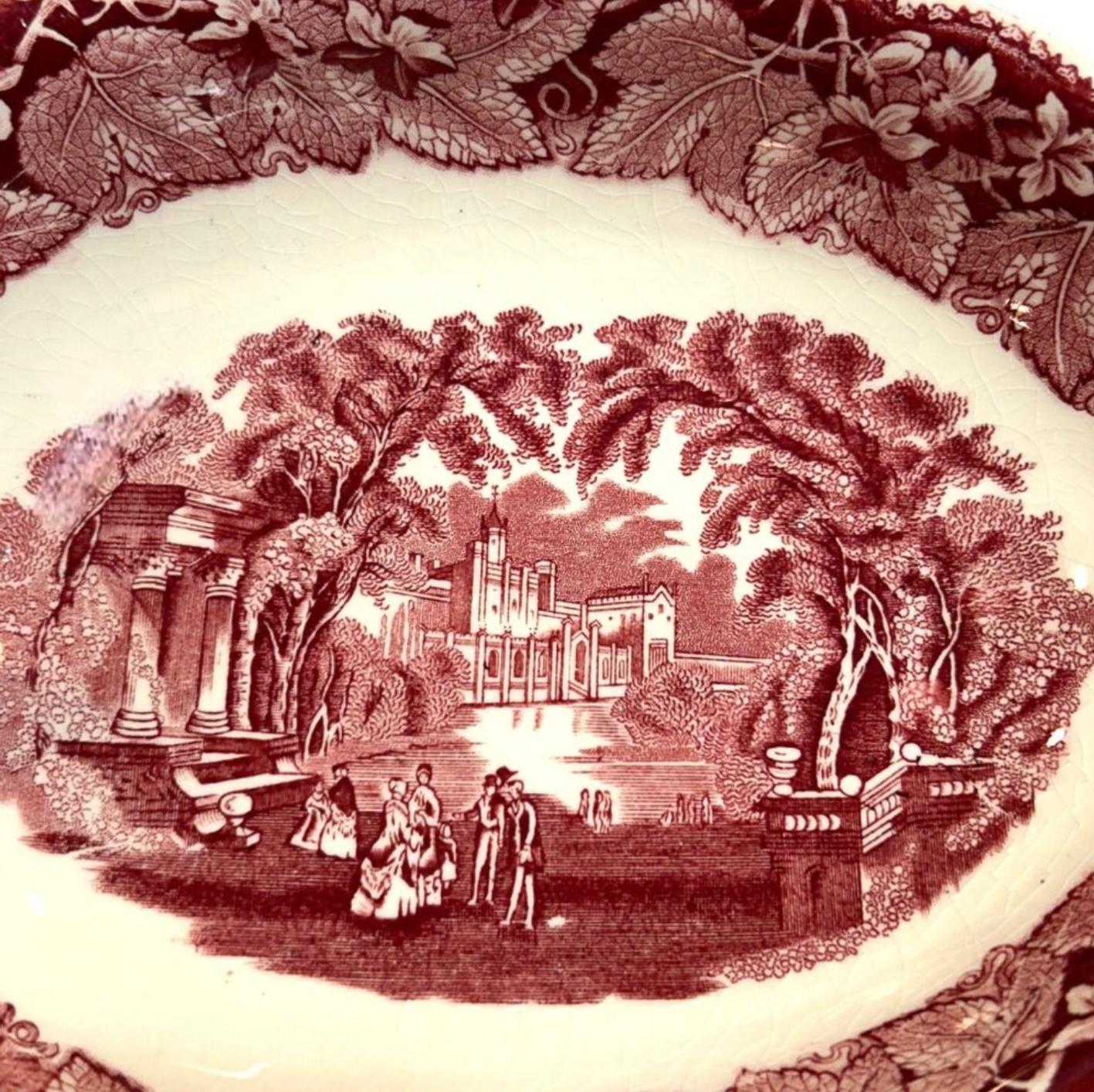 Terre de fer Vintage 1950's Mason's Red Vista Dragon Bowl Dish en vente