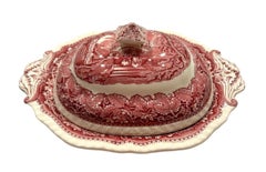 Vintage 1950’s Mason’s Red “Vista” Ironstone Transferware Serving Bowl w/ Lid