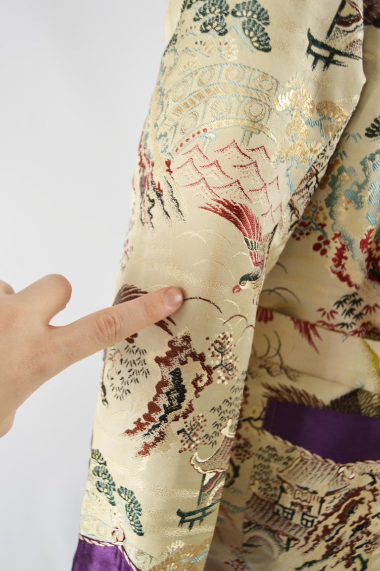 Vintage 1950s Mens Brocade Smoking Robe Jacket at 1stDibs vintage robe mens, mens brocade