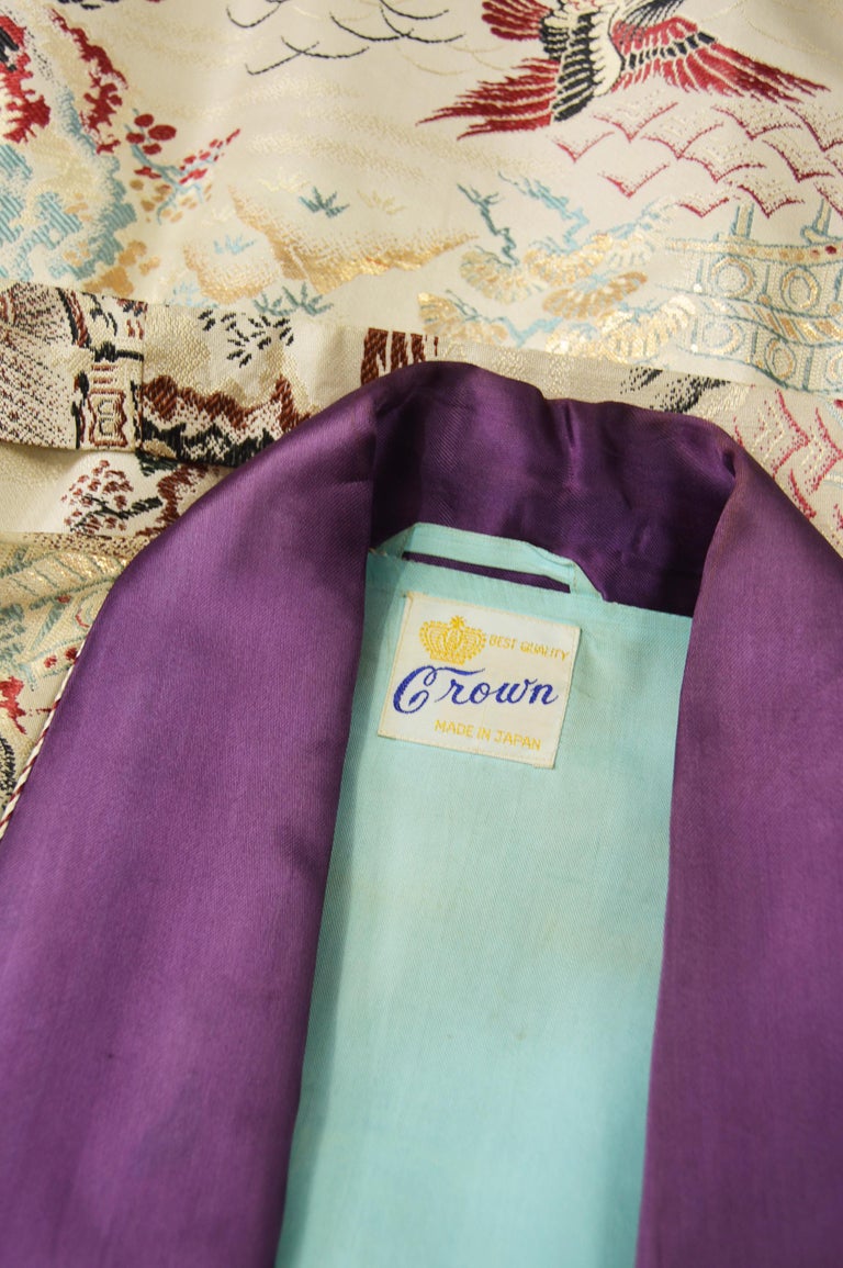 Vintage 1950s Mens Brocade Smoking Robe Jacket at 1stDibs vintage robe mens, mens brocade