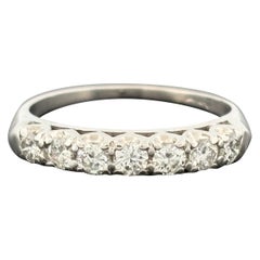 Fede vintage in platino con diamanti degli anni '50 (Mid-Century) – Montatura a coda di pesce, 0,50 ct in totale, misura 7,25
