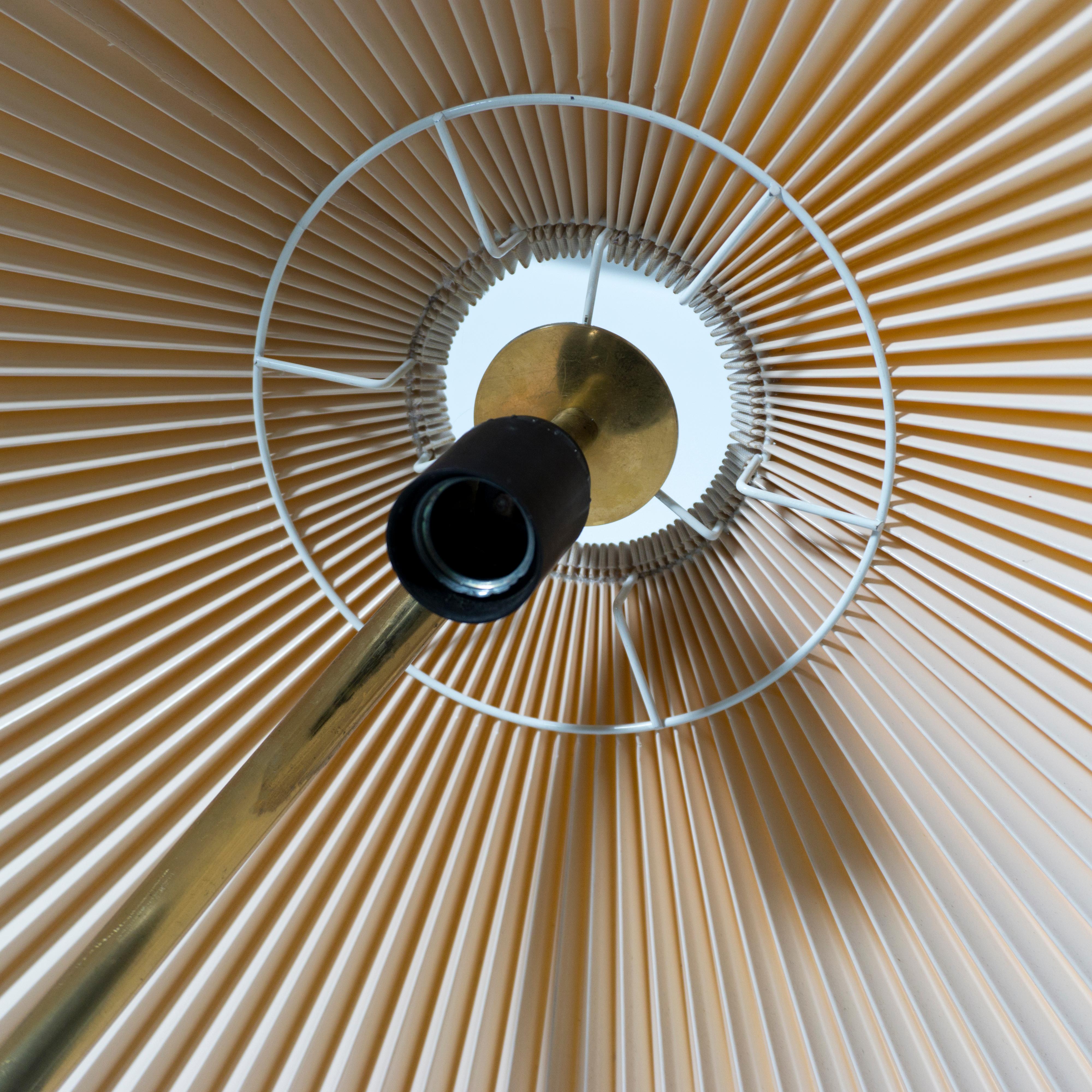 Vintage 1950s Mid-Century Rupert Nikoll Brass Floor Lamp Pleated Shade, Austria For Sale 1