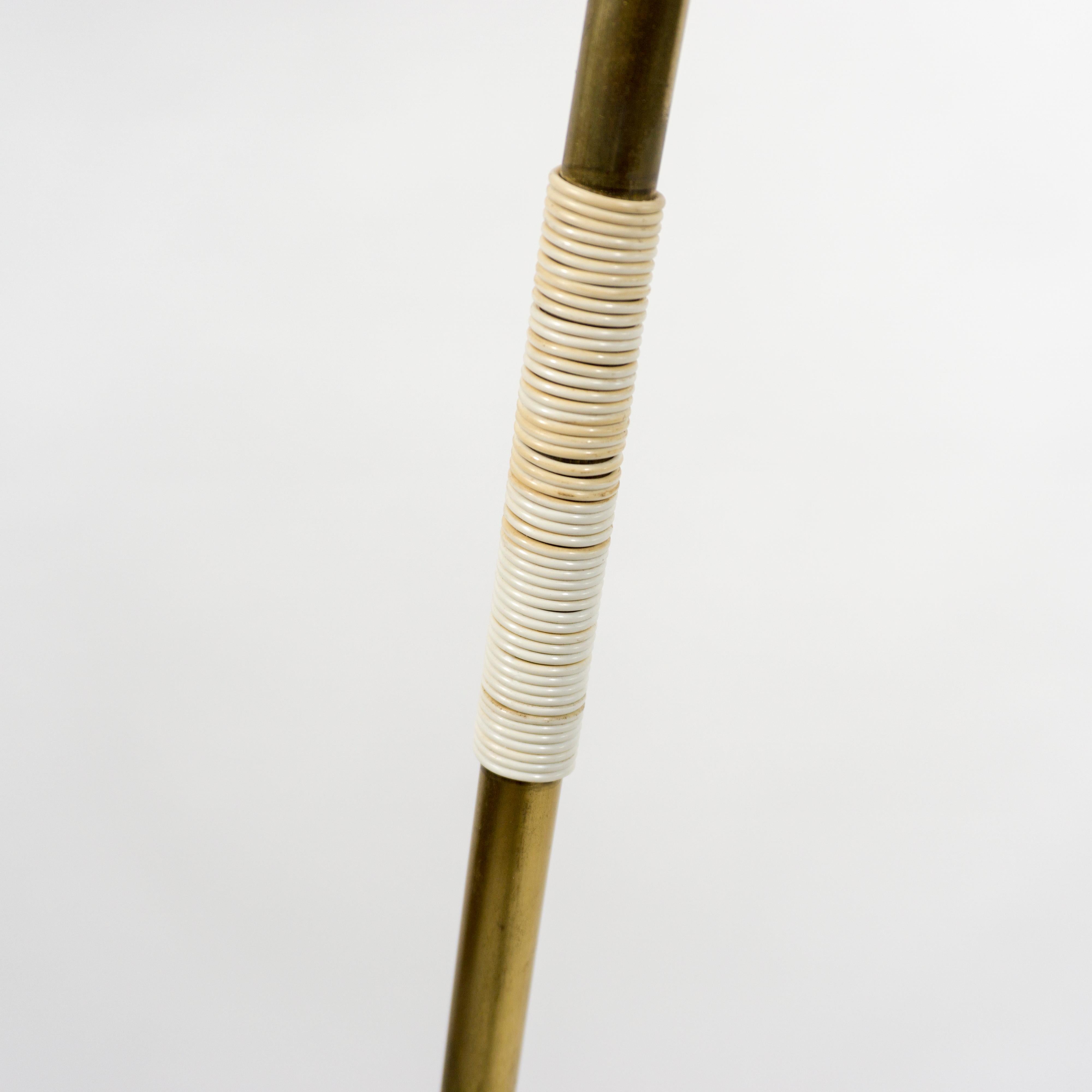 Vintage 1950s Mid-Century Rupert Nikoll Brass Floor Lamp Pleated Shade, Austria For Sale 2