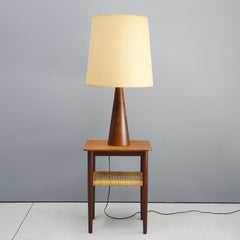 Lampada vintage in noce degli anni '50, stile Mid-Century, americana, senza firma