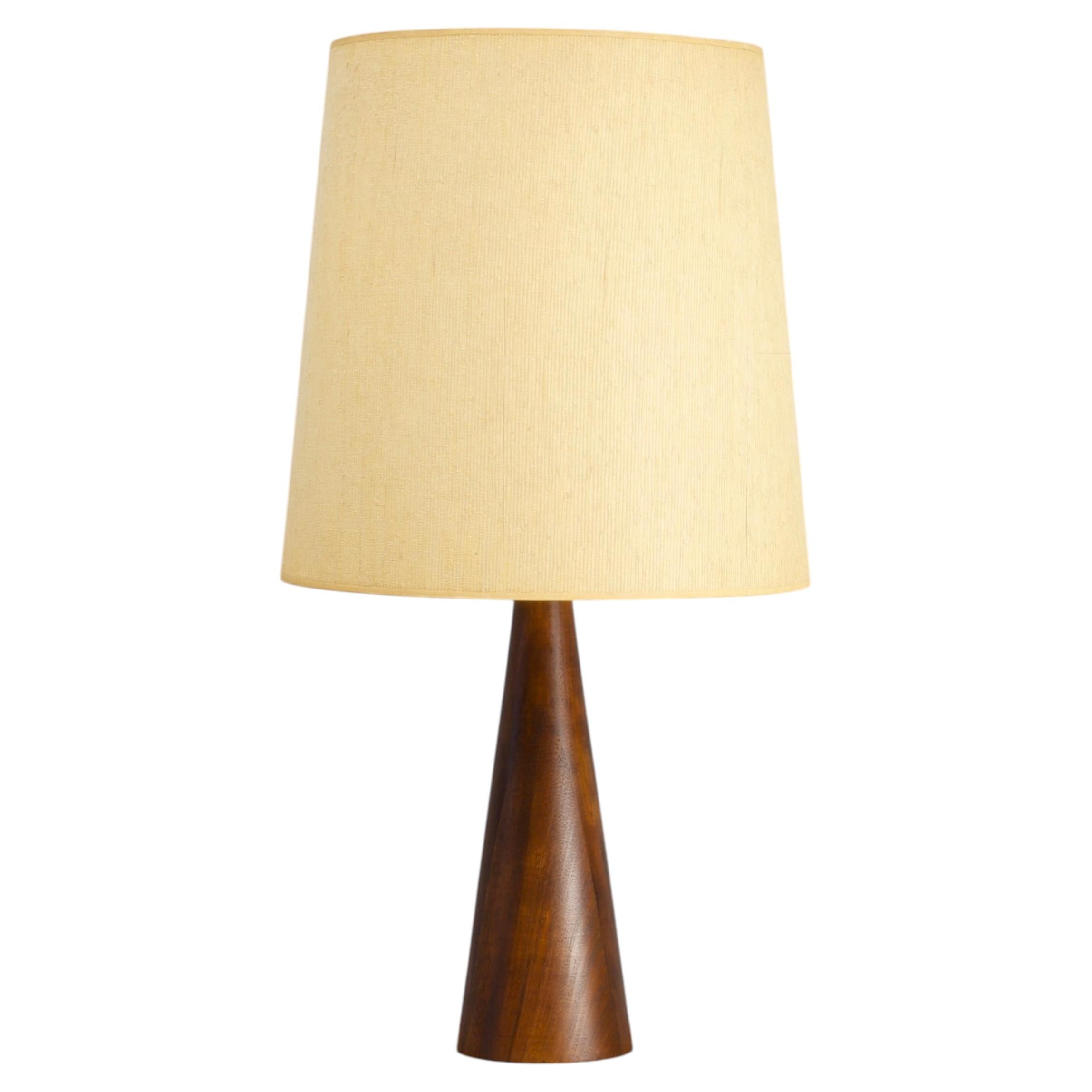 Vintage 1950s Mid-Century Walnut Lamp American Unsigned