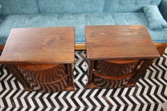 Vintage 1950’s Midcentury Modern Walnut Nightstands - Set of 2