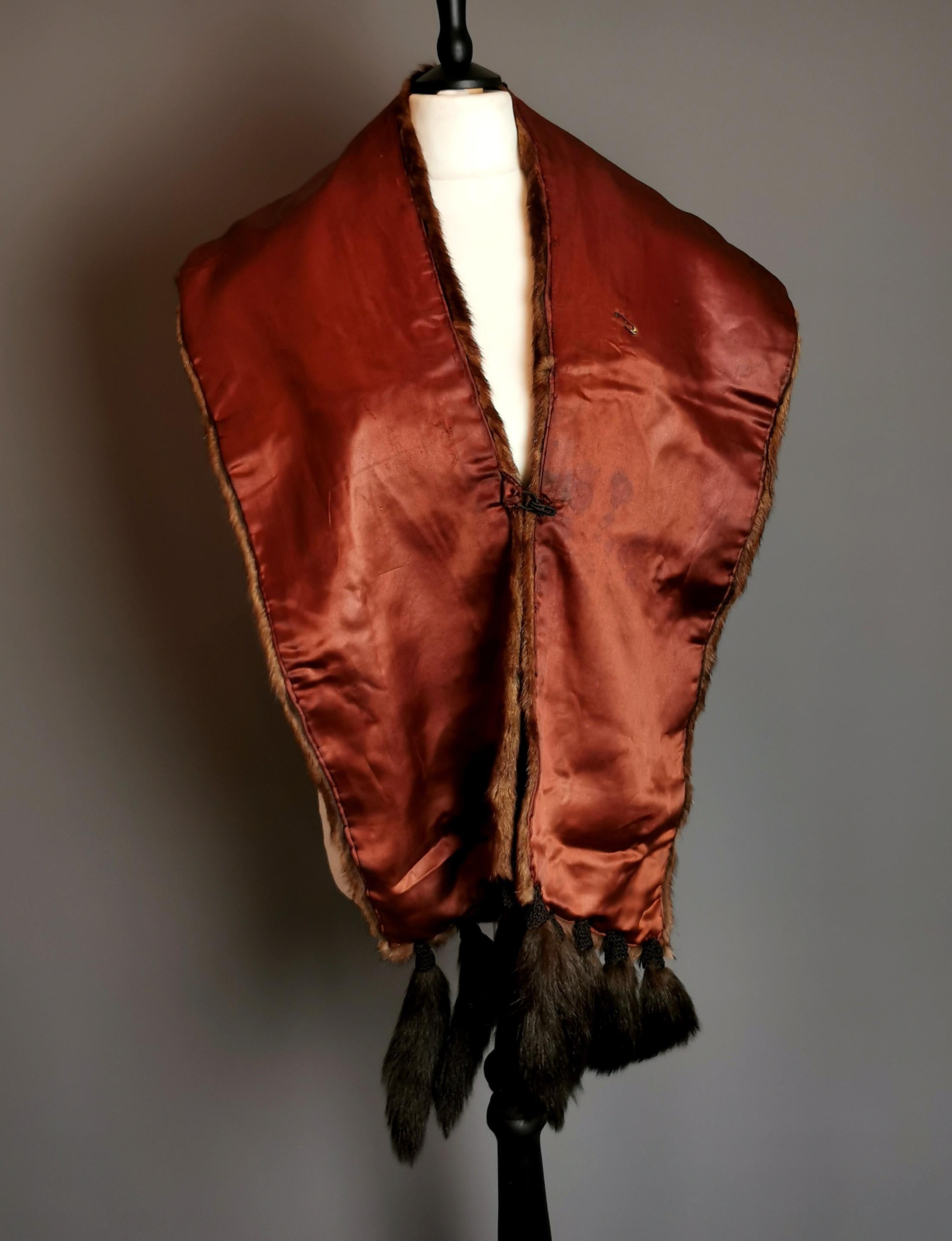 Vintage 1950s mink fur stole, scarf 6