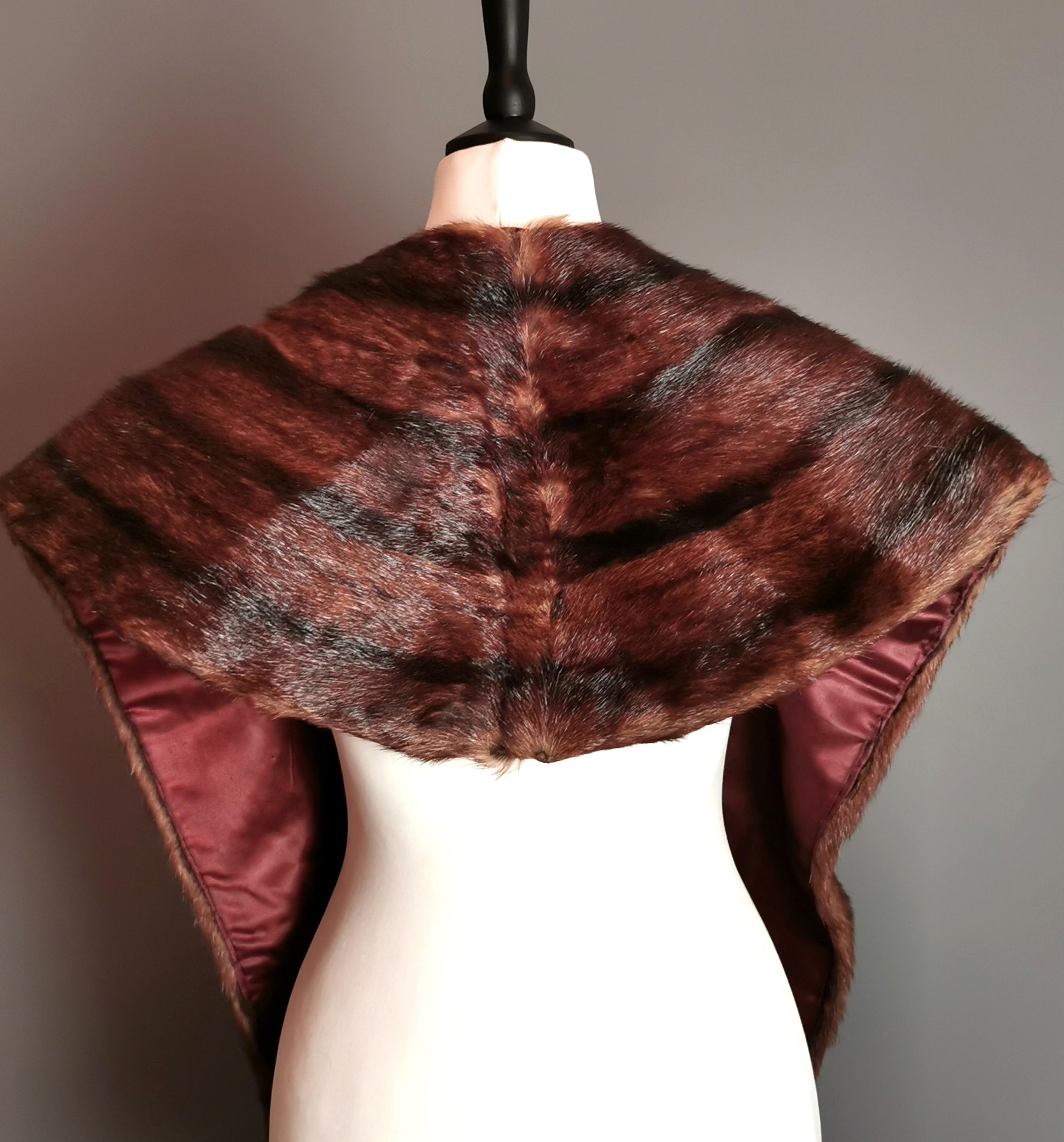 Étole, foulard en fourrure de vison vintage des années 1950  État moyen - En vente à NEWARK, GB