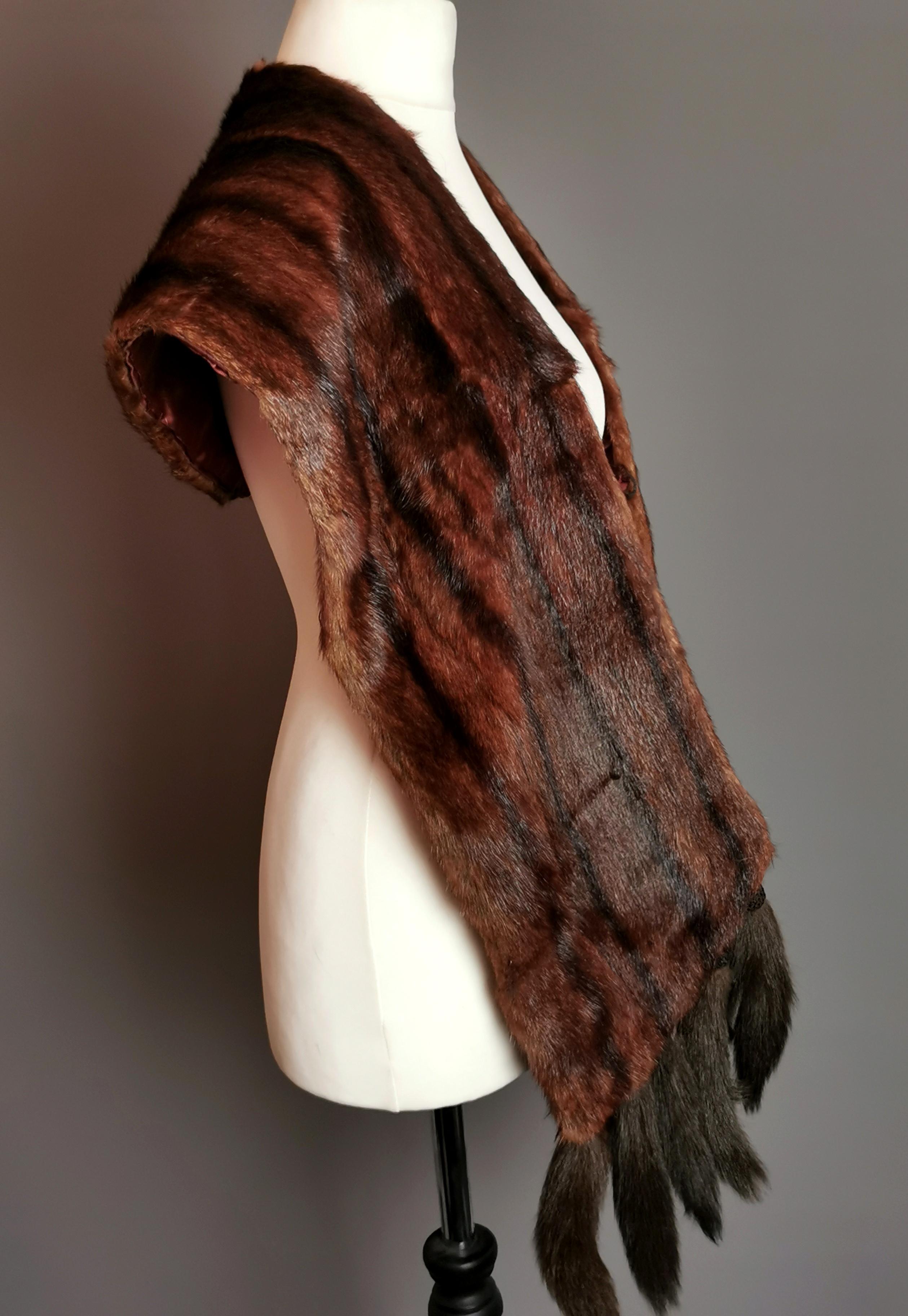 Women's Vintage 1950s mink fur stole, scarf  For Sale