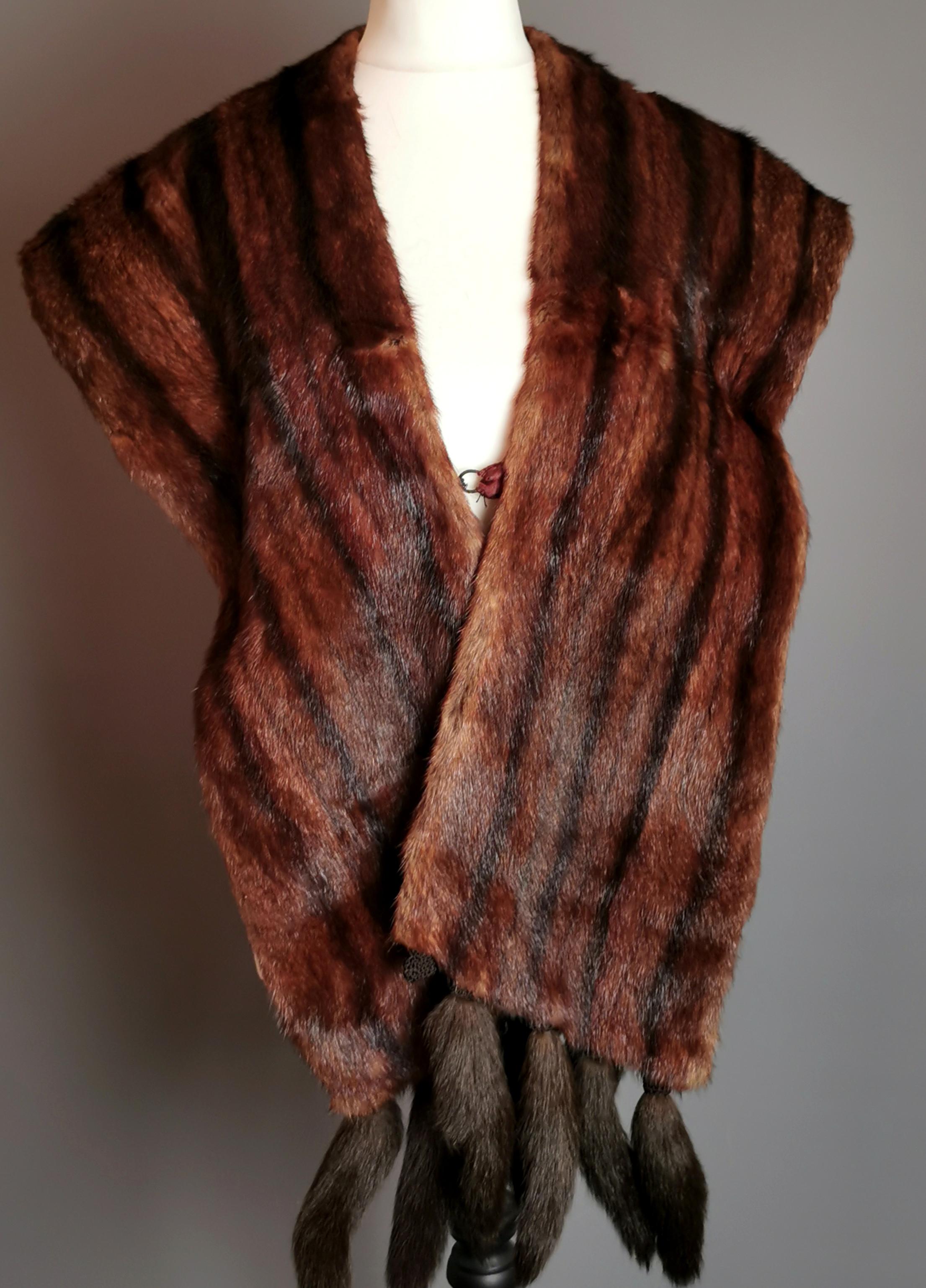 Vintage 1950s mink fur stole, scarf  For Sale 1