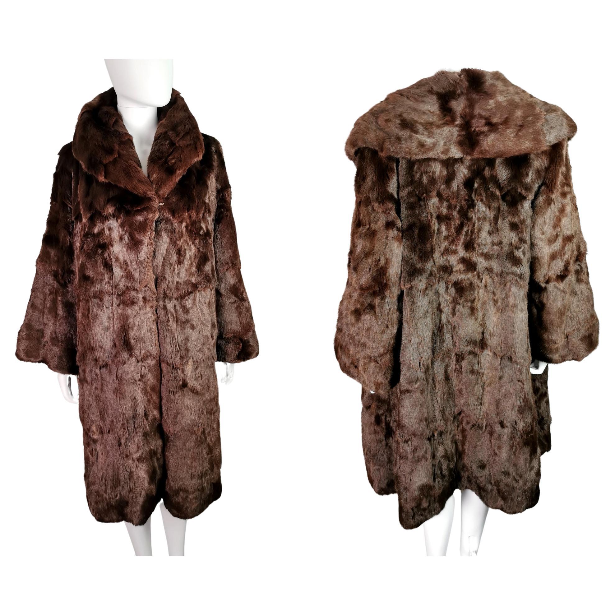 Vintage 1950s mink fur swing coat, fine quality  For Sale