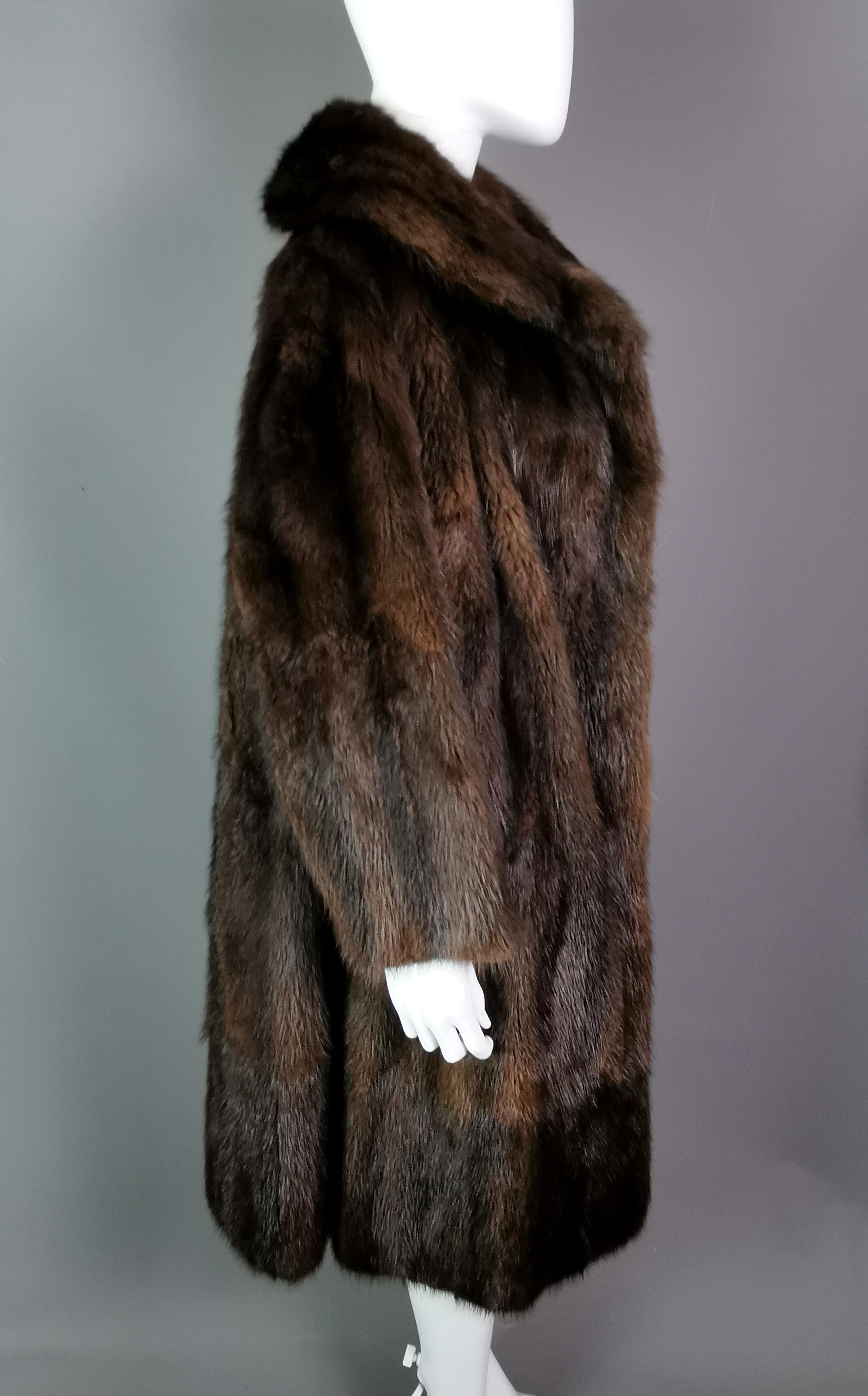 Vintage 1950s Mink fur swing coat, Kendal Milne, fine quality  6
