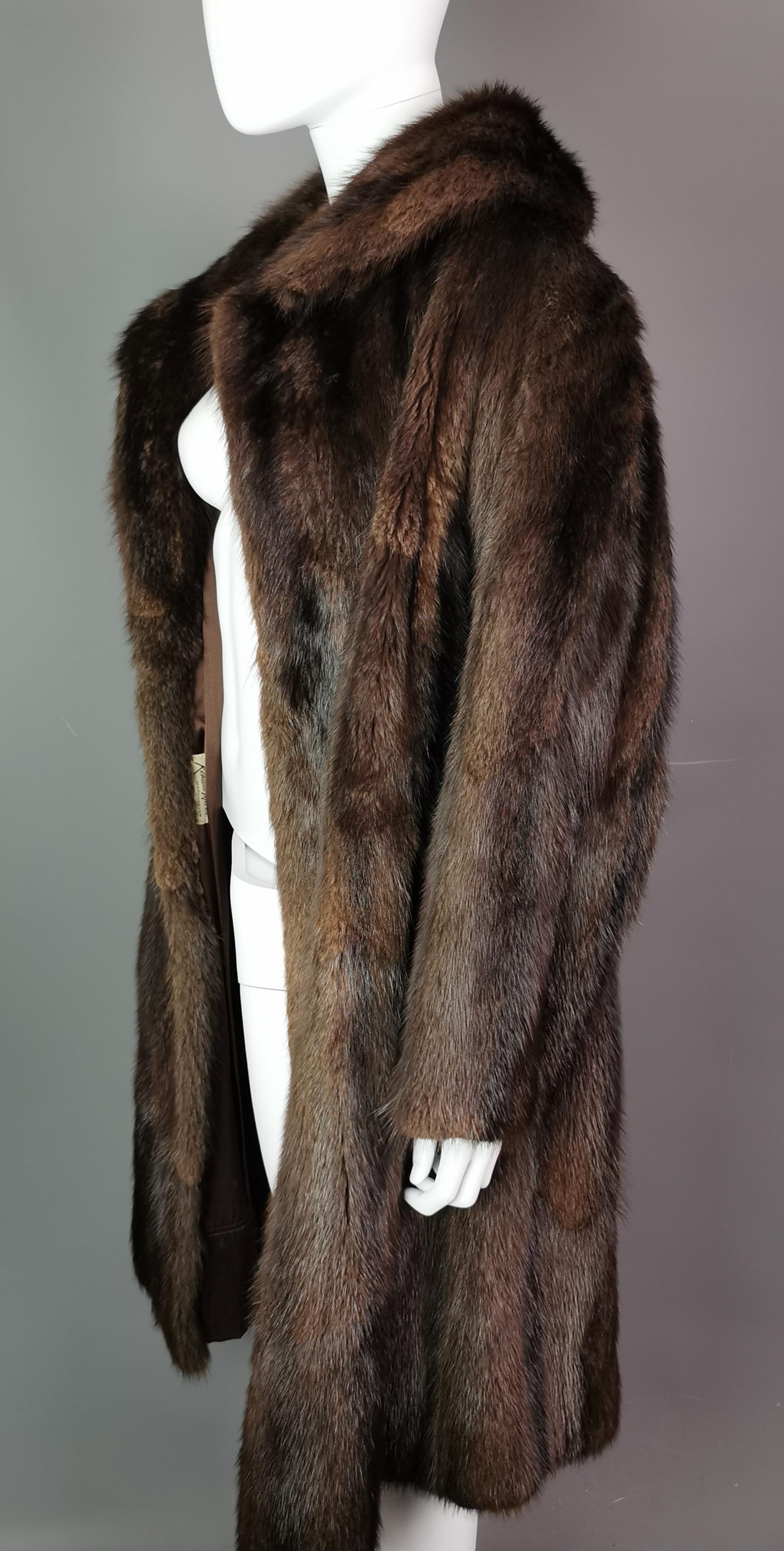 Vintage 1950s Mink fur swing coat, Kendal Milne, fine quality  10