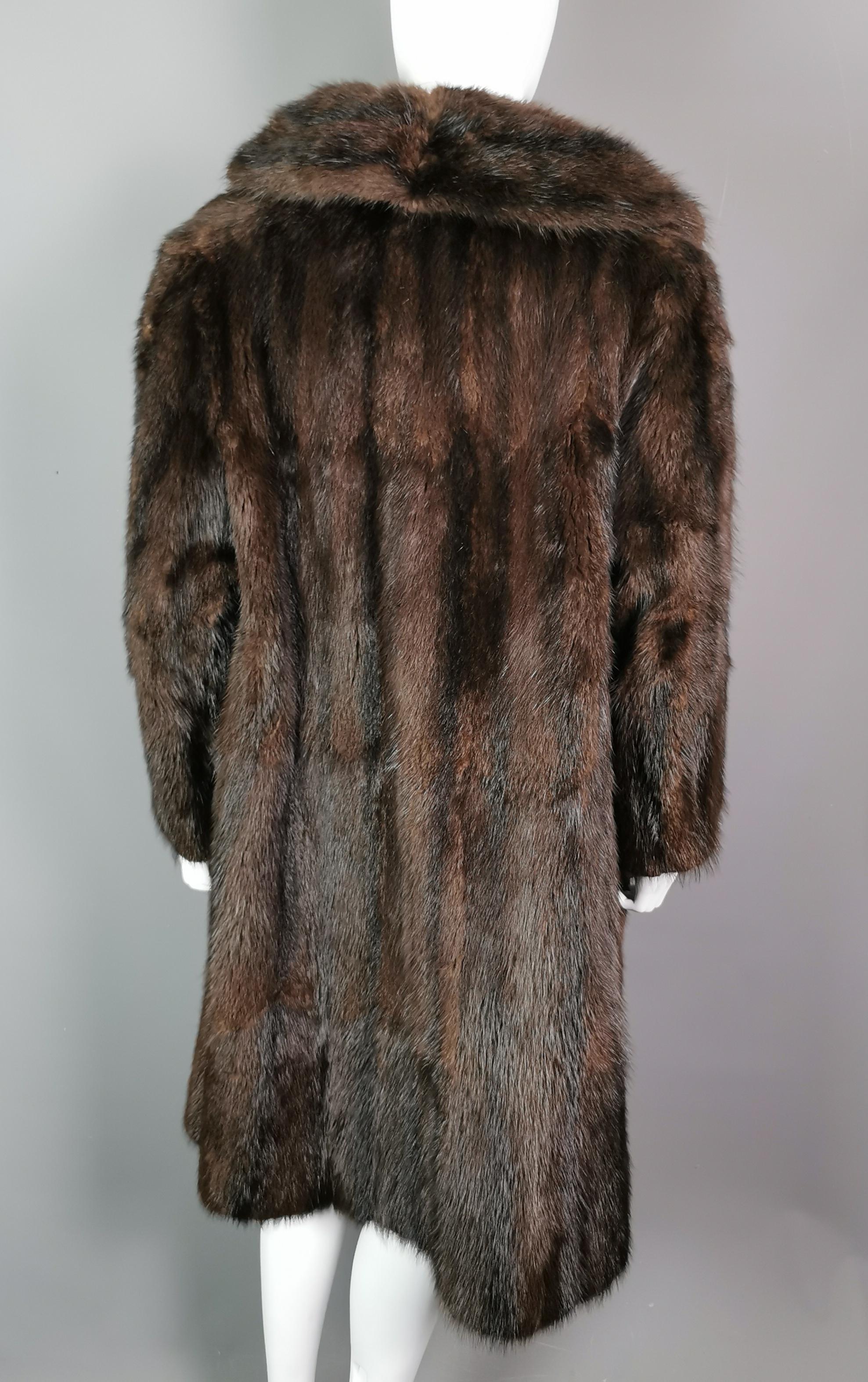 Women's or Men's Vintage 1950s Mink fur swing coat, Kendal Milne, fine quality 