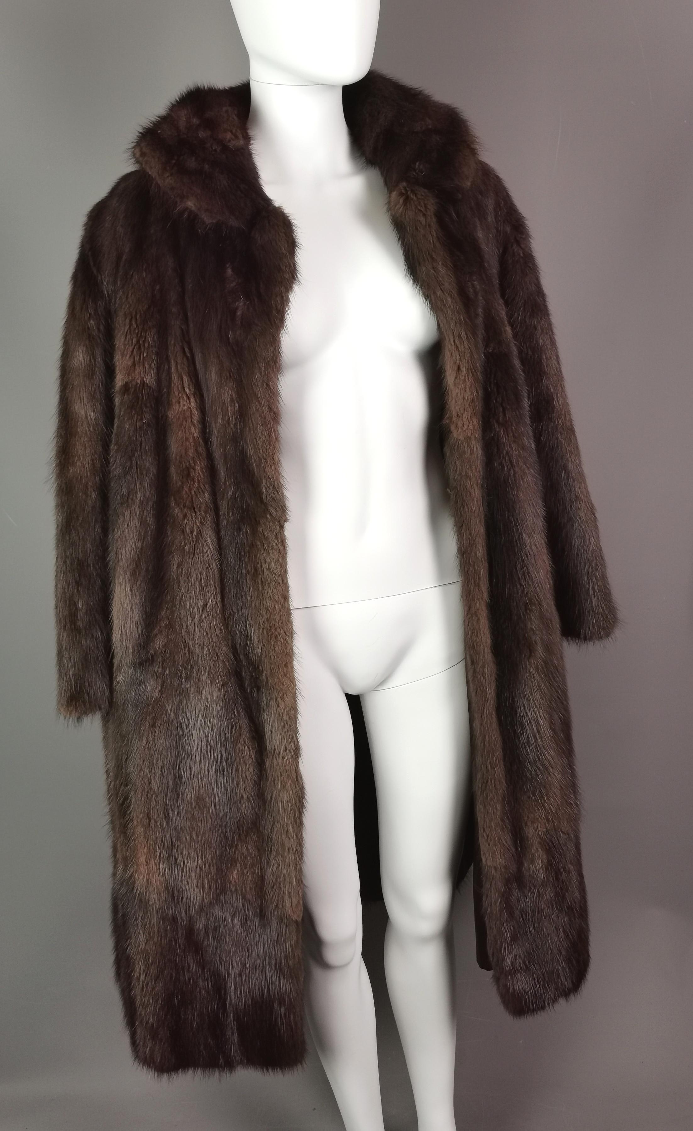 Vintage 1950s Mink fur swing coat, Kendal Milne, fine quality  2