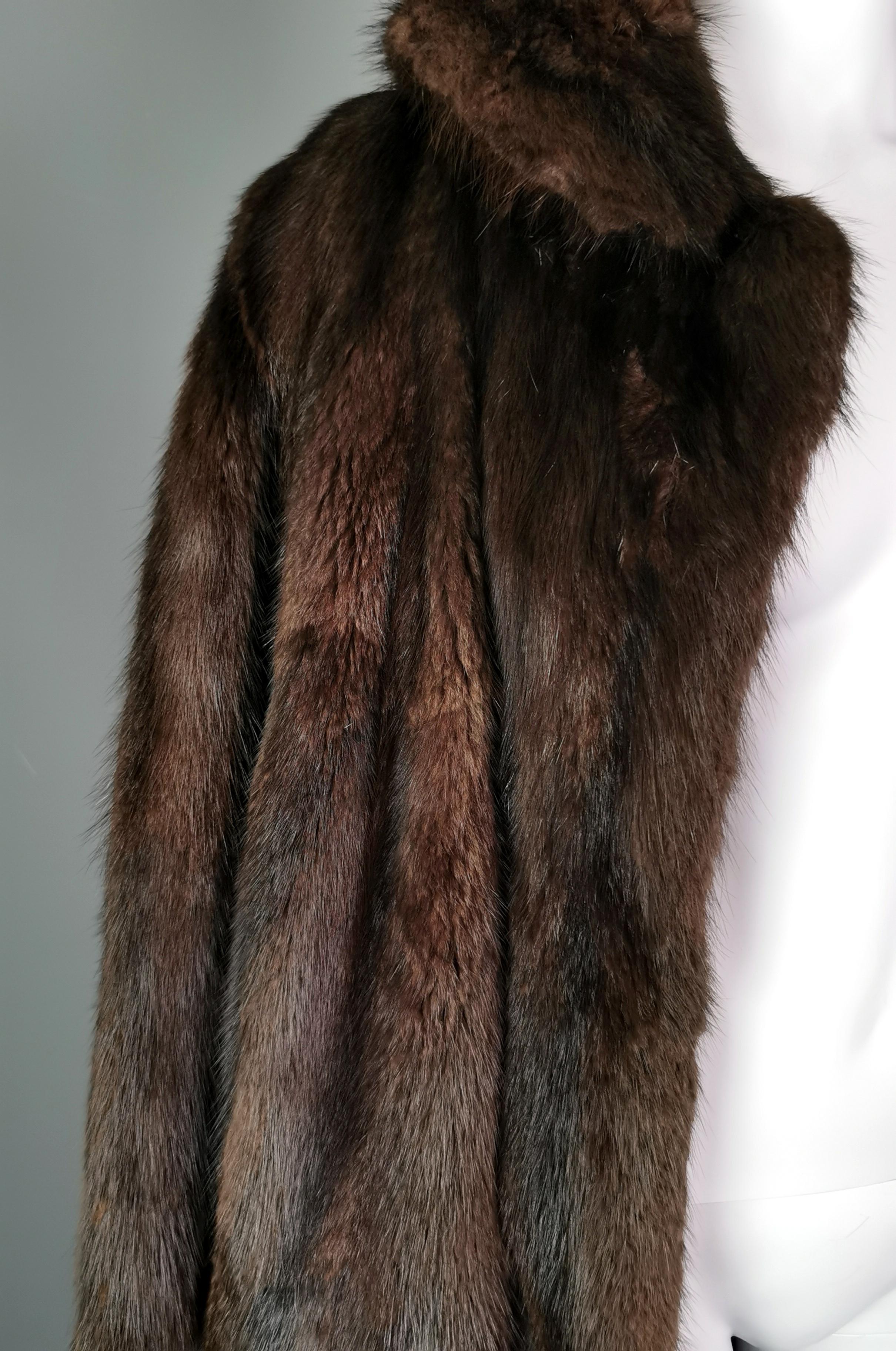 Vintage 1950s Mink fur swing coat, Kendal Milne, fine quality  3