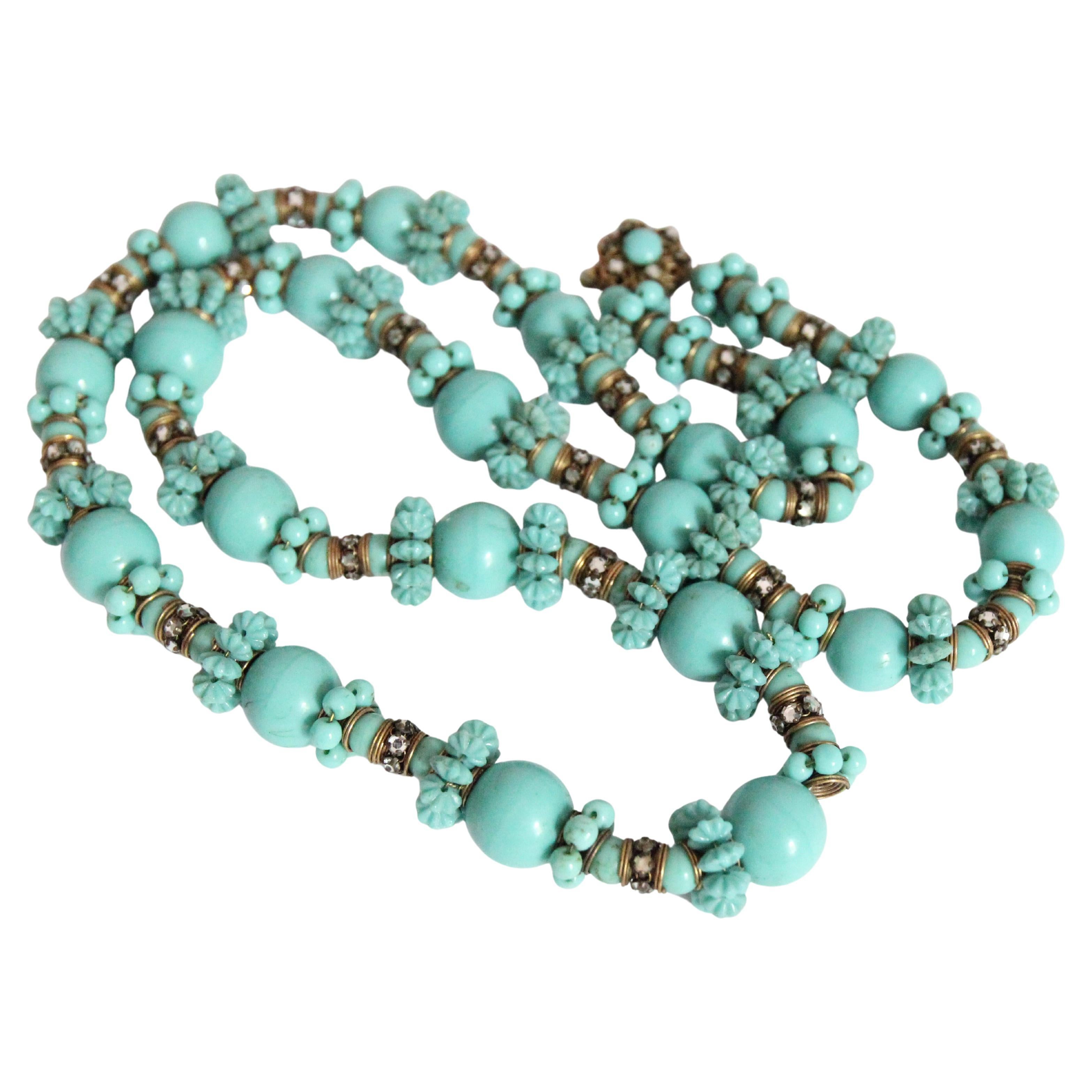 Vintage 1950's Miriam Haskell Turquoise Necklace Miriam Haskell Jewellery
