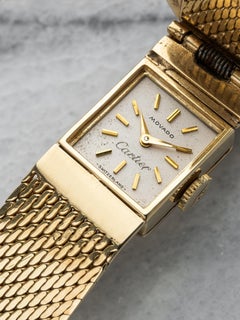 Vintage 1950s Movado for Cartier 14K YG Manual Double Stamp White 13 mm