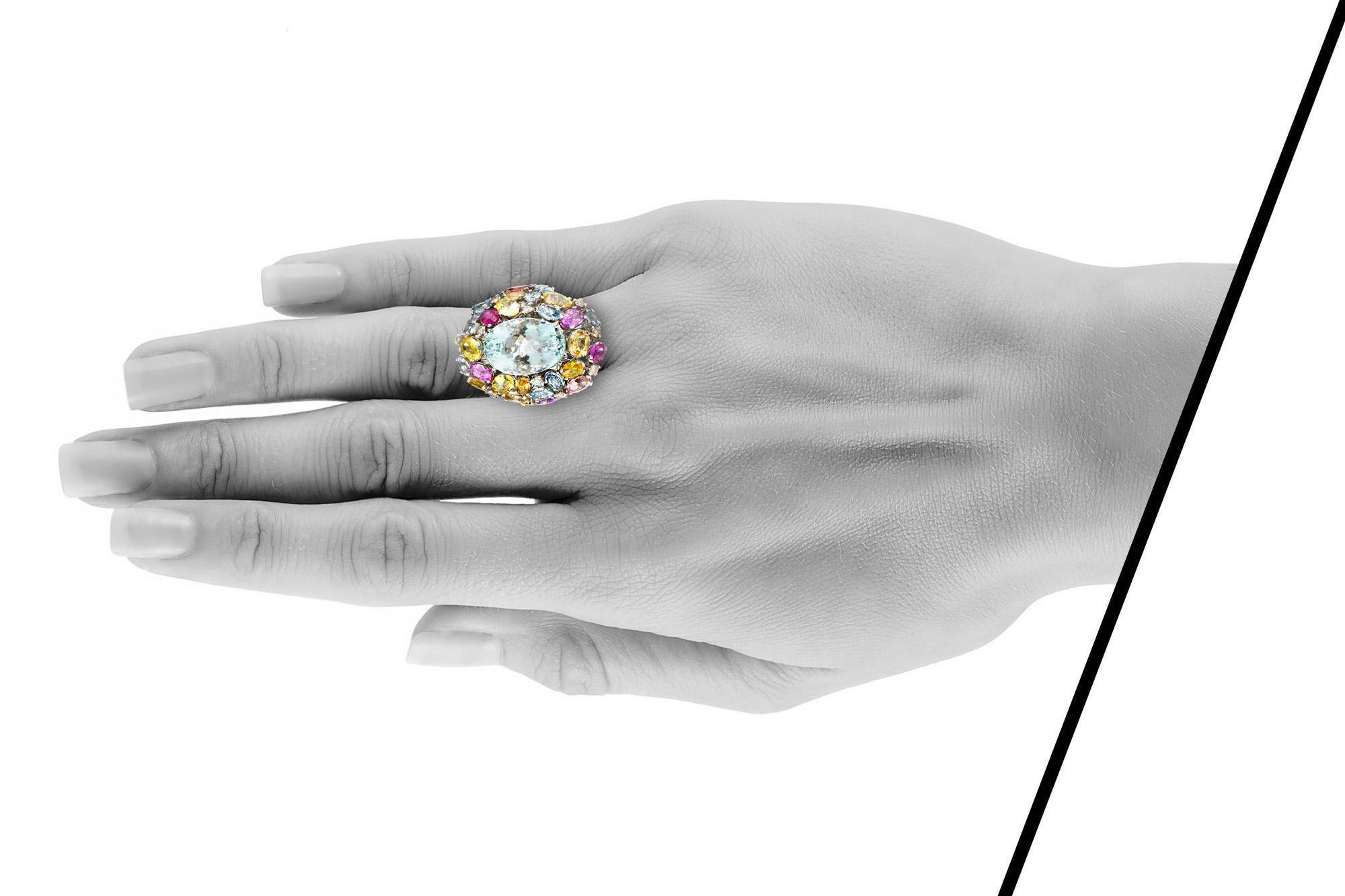 Bague multi-gemmes Vintage 1950s Pour femmes en vente