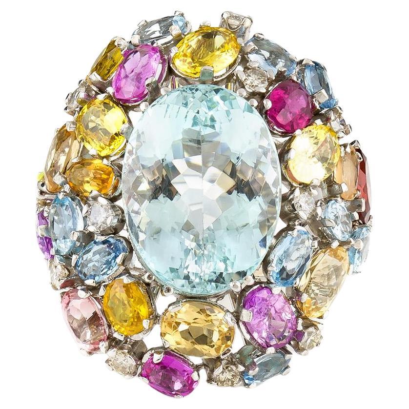 Anello multigemma vintage degli anni '50