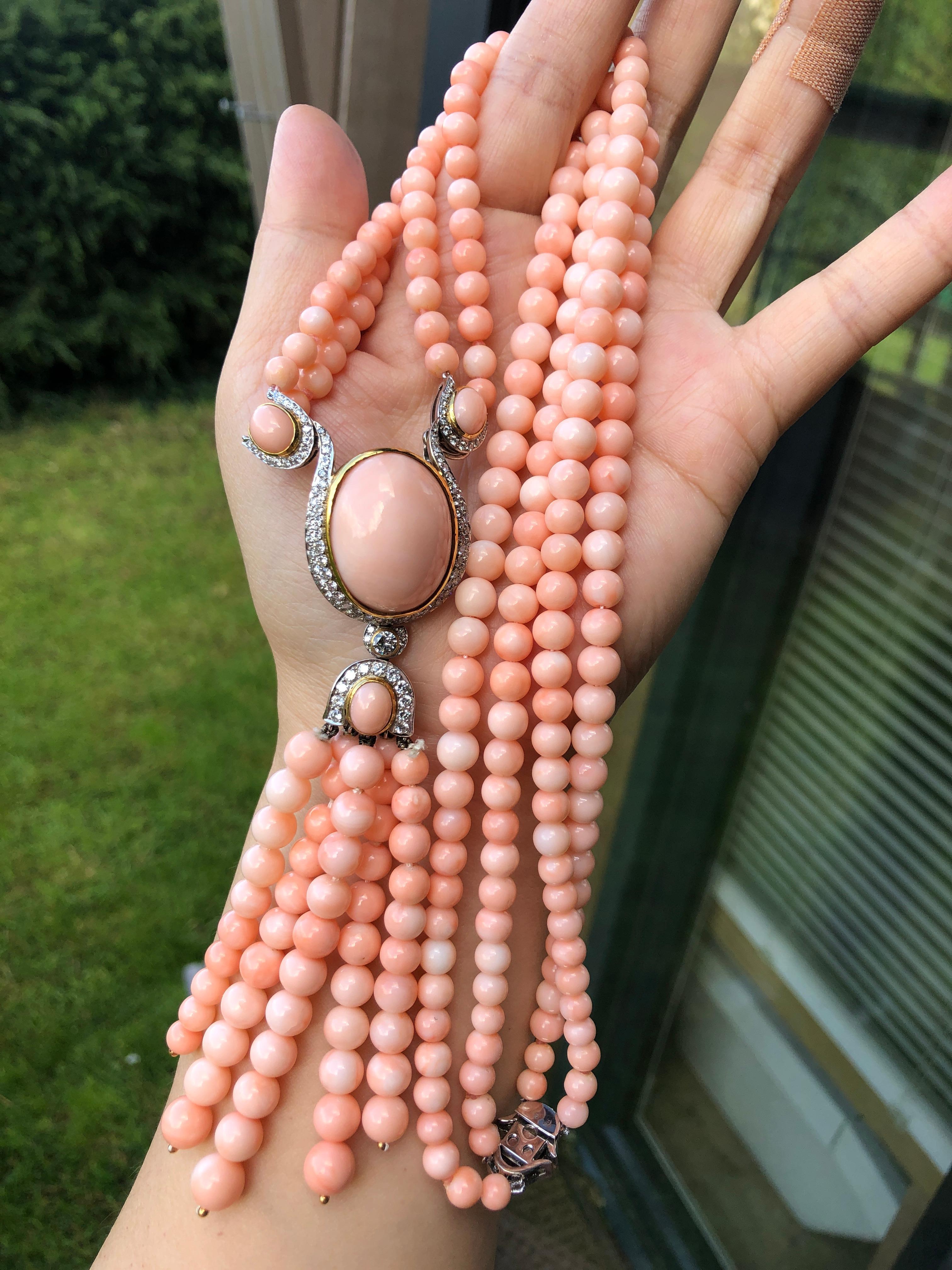 pink coral pendant