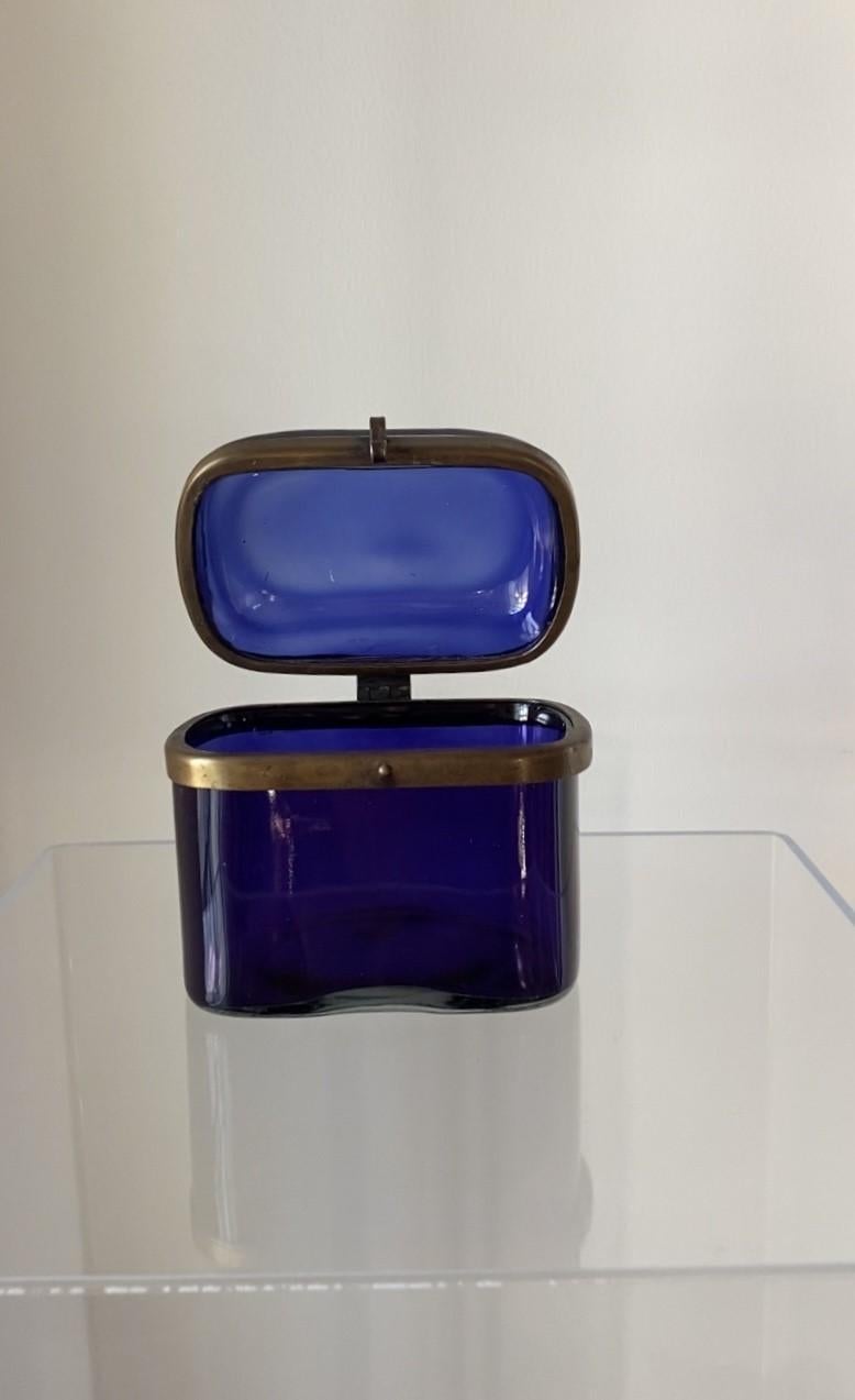 Vintage 1950s Murano Glass Glass Box mit Messing Detail Made in Italy (Moderne der Mitte des Jahrhunderts) im Angebot