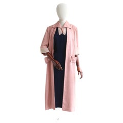 Vintage 1950's Navy & Pink Dress & Coat Set UK 10 US 6
