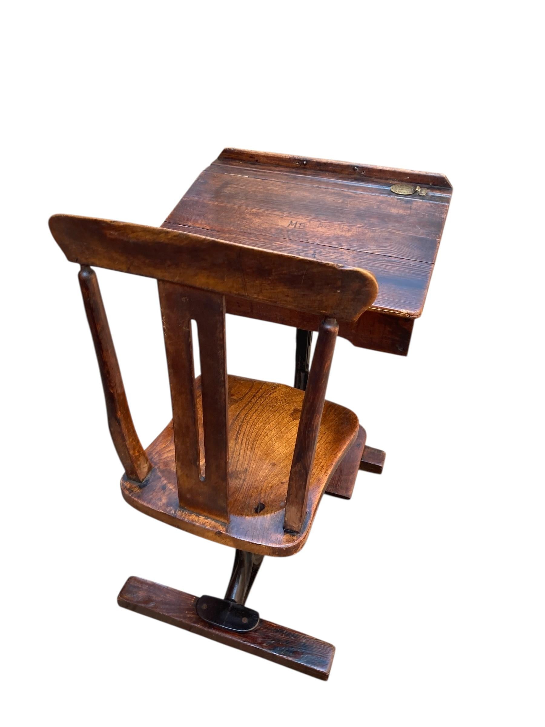 Mid-Century moderno Scrivania e sedia combinata in Oak del 1950 