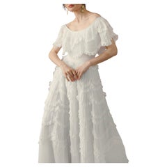 Vintage 1950s Off-the-Shoulder Pintucked Mexican Wedding Dress