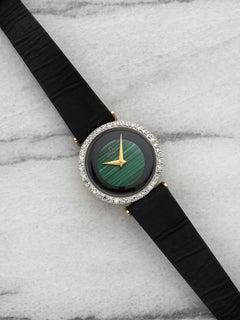 Vintage 1950 Omega Lady Dress 257722 14K YG Malachite Diamond Quadrante Manuale 30 mm