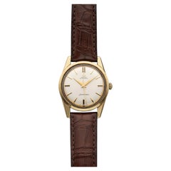 Vintage 1950s Omega Seamaster 2575 SC Capped Gold Silver Dial Auto 35mm