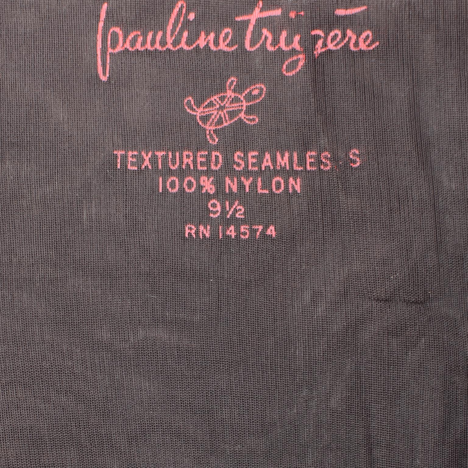 Gray Vintage 1950s Pauline Trigere Textured Stockings 3 Pair New in Original Box