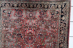 Vintage 1950s Persian Hamadan Rug with Floral Design 3.3' x 4.11' - 1C1213