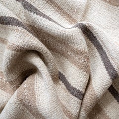 Vintage 1950s Persian Kilim, Warm Neutral Earth-Tones, Beige, Brown, Undyed Wool