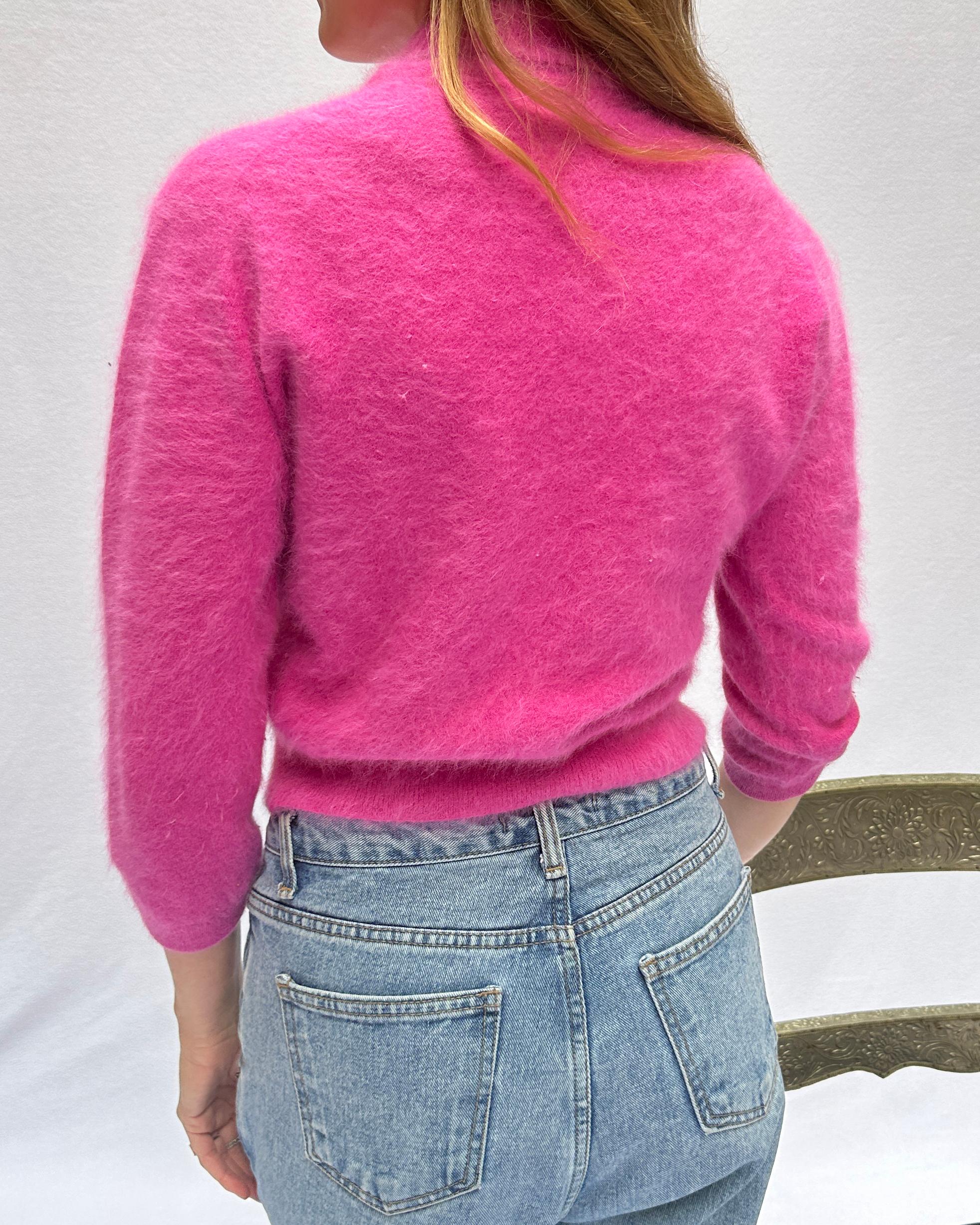 Vintage 1950s Pink Angora Sweater 5