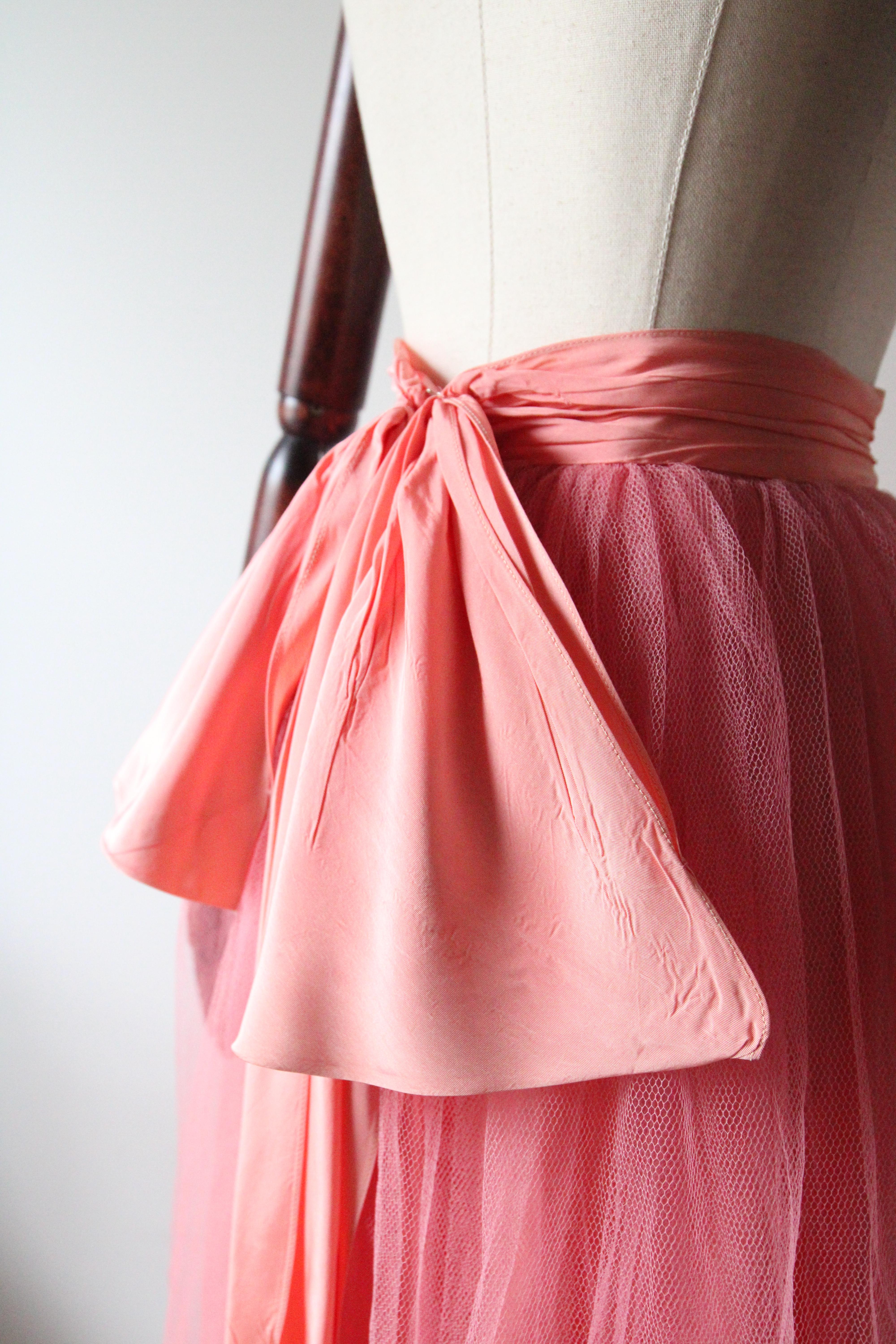 Vintage 1950's pink layered tulle skirt 1950's petticoat skirt UK 4-6 US 0-2 4