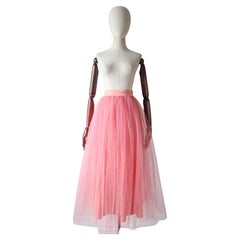 Vintage 1950's pink layered tulle skirt 1950's petticoat skirt UK 4-6 US 0-2