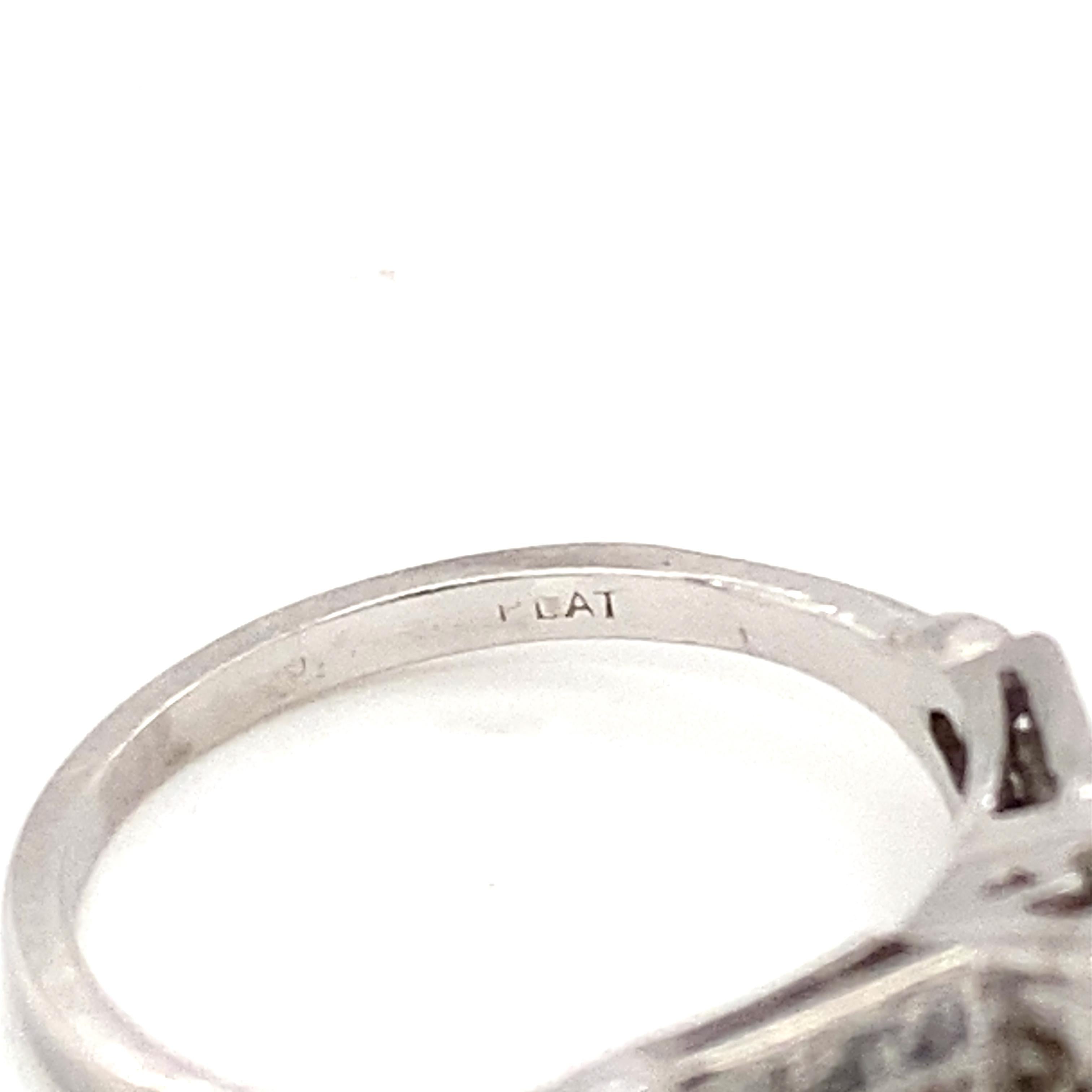 Women's or Men's Vintage 1950s Platinum and Diamond Engagement Ring For Sale