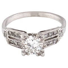 Vintage 1950s Platin und Diamant Verlobungsring