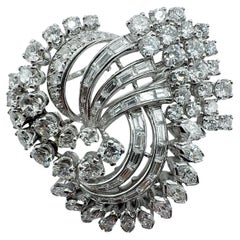 Vintage 1950s Platinum Diamond Brooch/Pendant