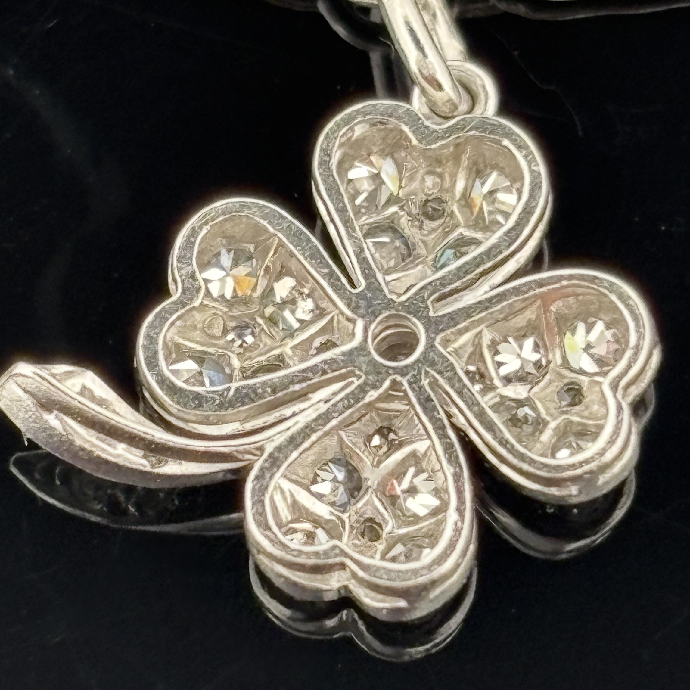 Vintage 1950s Platinum & Diamond Charm Bracelet en vente 7